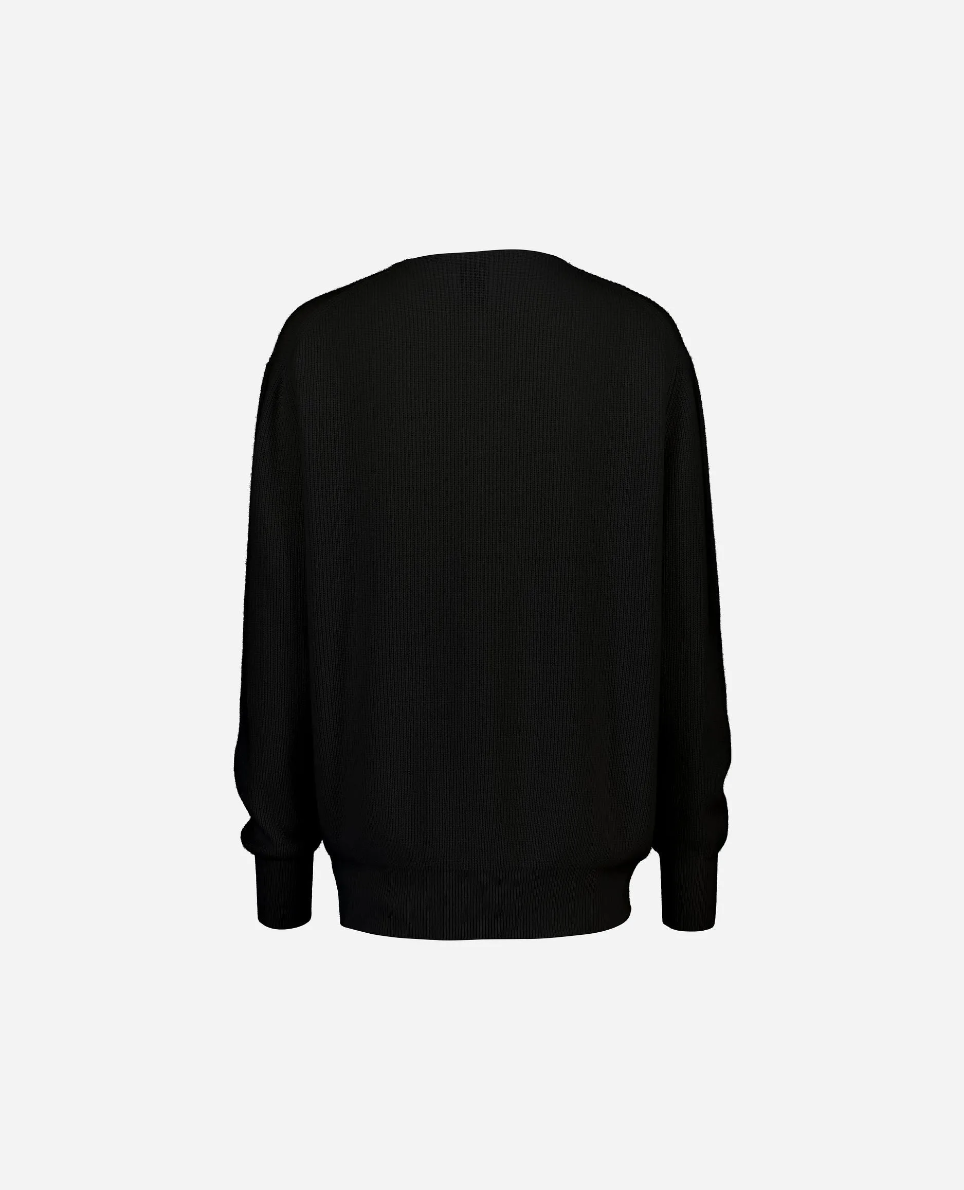 V-Pullover aus Cashmere-Mischung in Schwarz