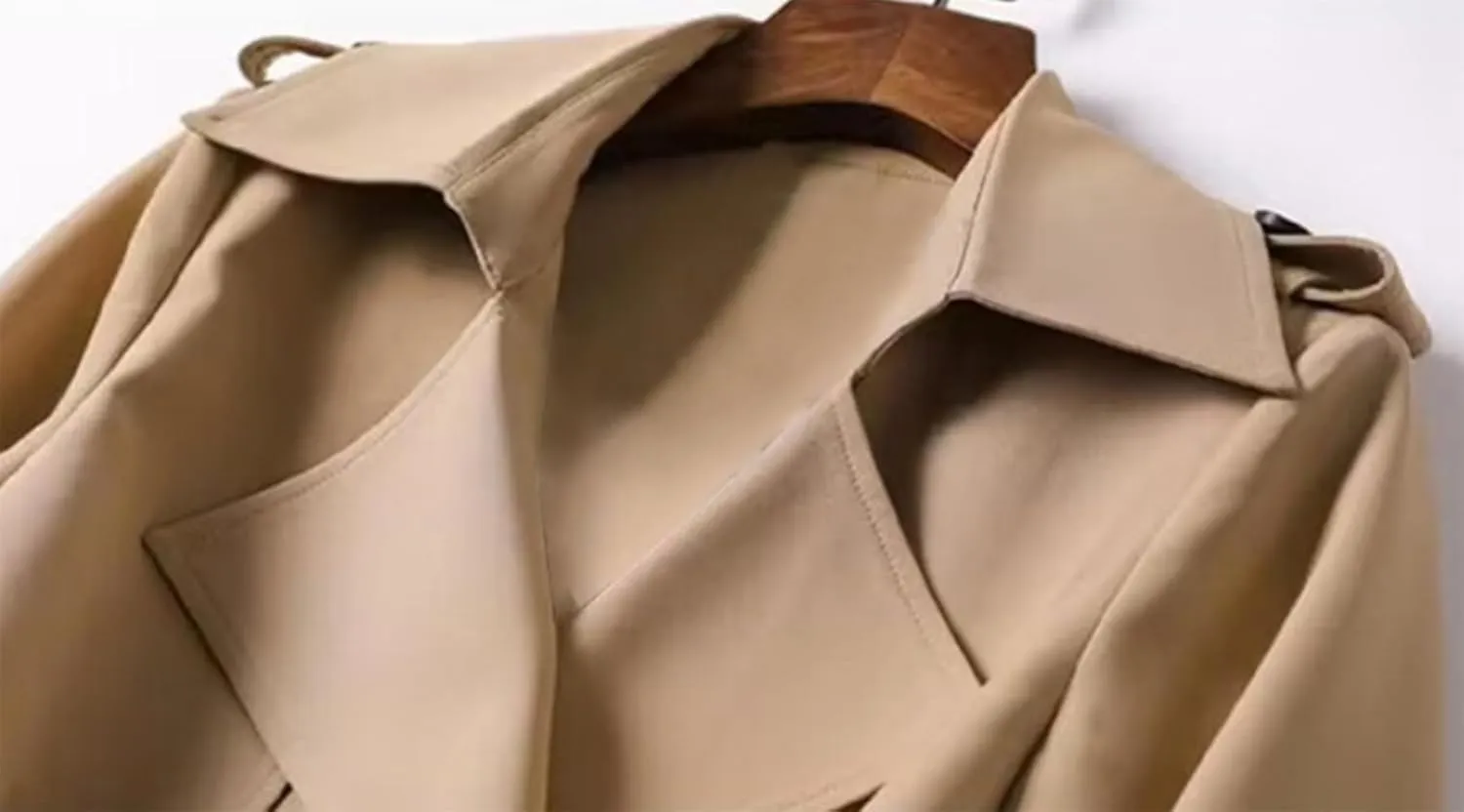 Womens Long Trench Coat Casual Slim Windbreaker Jacket Windproof Double Breasted Lapel Overcoat with Belt