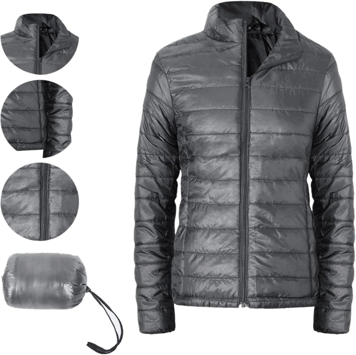 Womens Puffer Jacket Lightweight Packable Down Jacket with Removable Hoodie Soft Warm Petite Coat 2024 Winter Outerwear