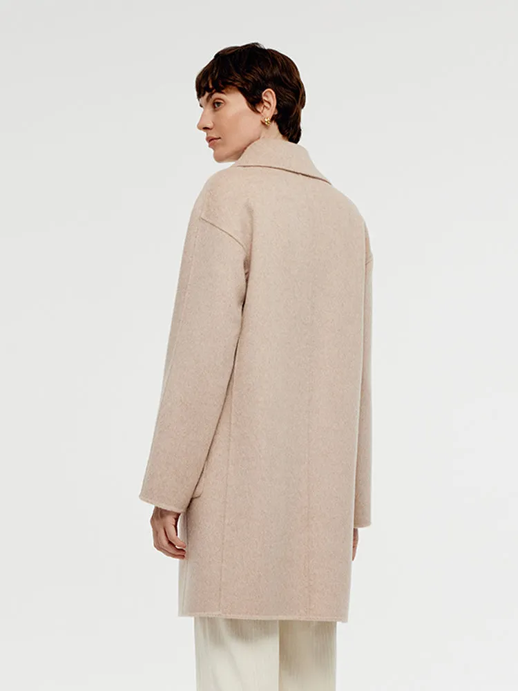 Wool Alpaca Double-Breasted Women Coat