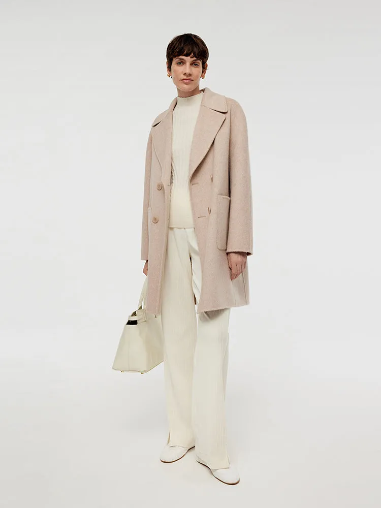 Wool Alpaca Double-Breasted Women Coat