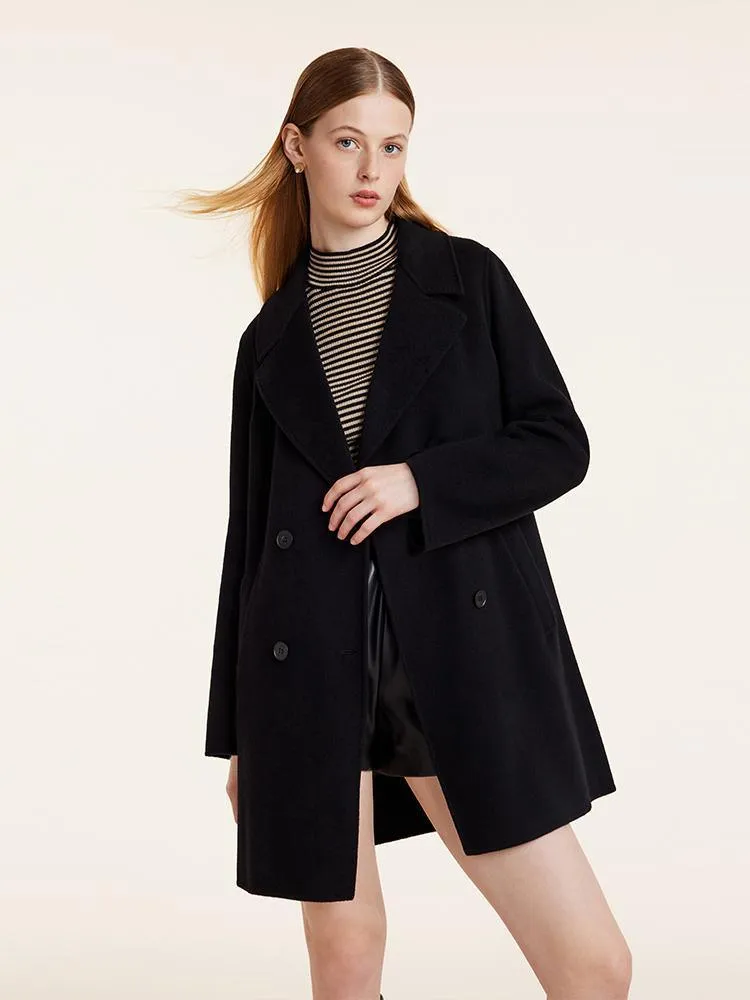 Wool And Cashmere Double-Faced Notched Lapel Coat