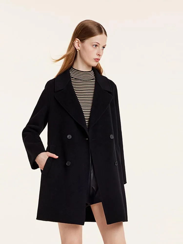 Wool And Cashmere Double-Faced Notched Lapel Coat