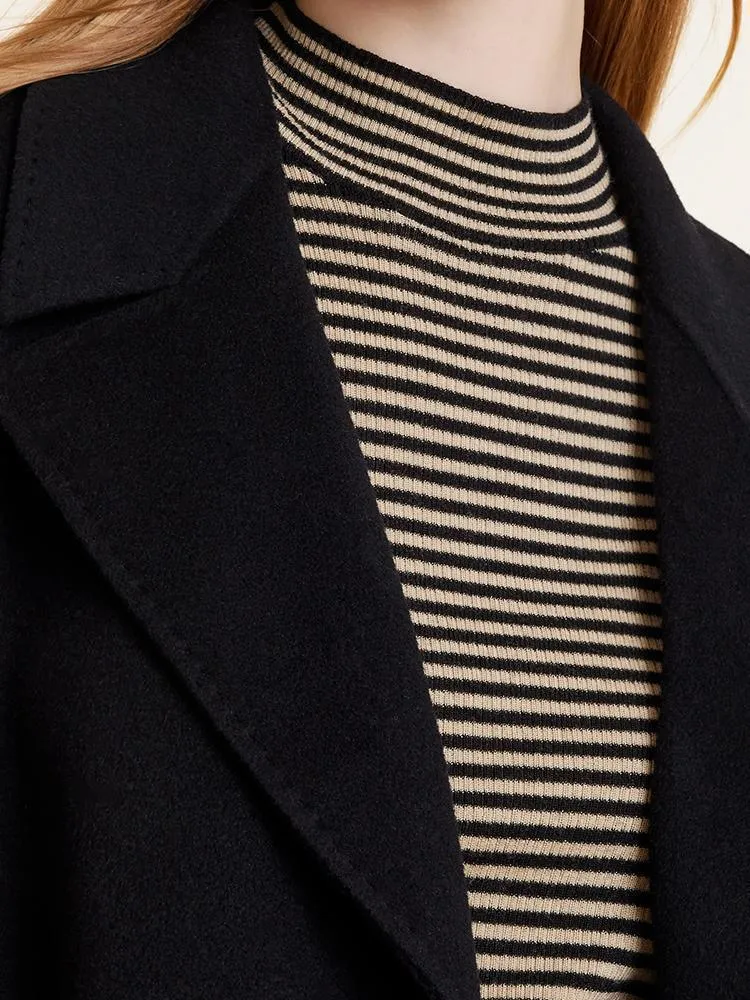 Wool And Cashmere Double-Faced Notched Lapel Coat