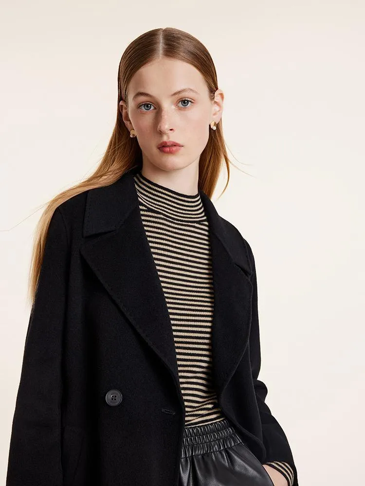 Wool And Cashmere Double-Faced Notched Lapel Coat