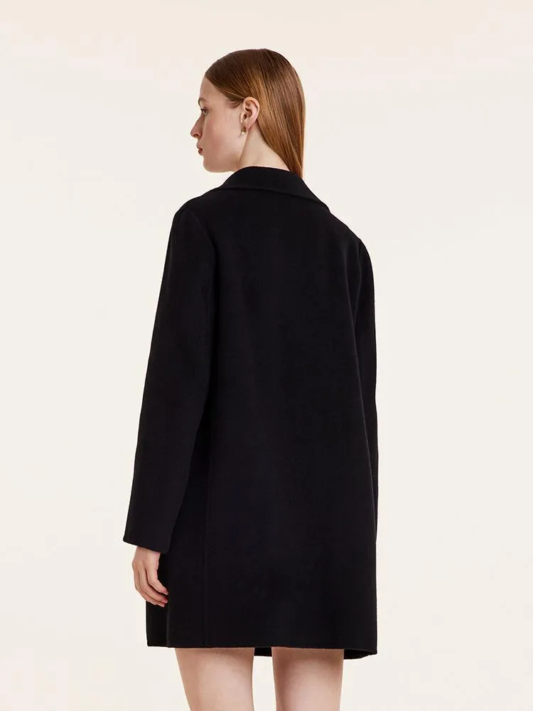 Wool And Cashmere Double-Faced Notched Lapel Coat