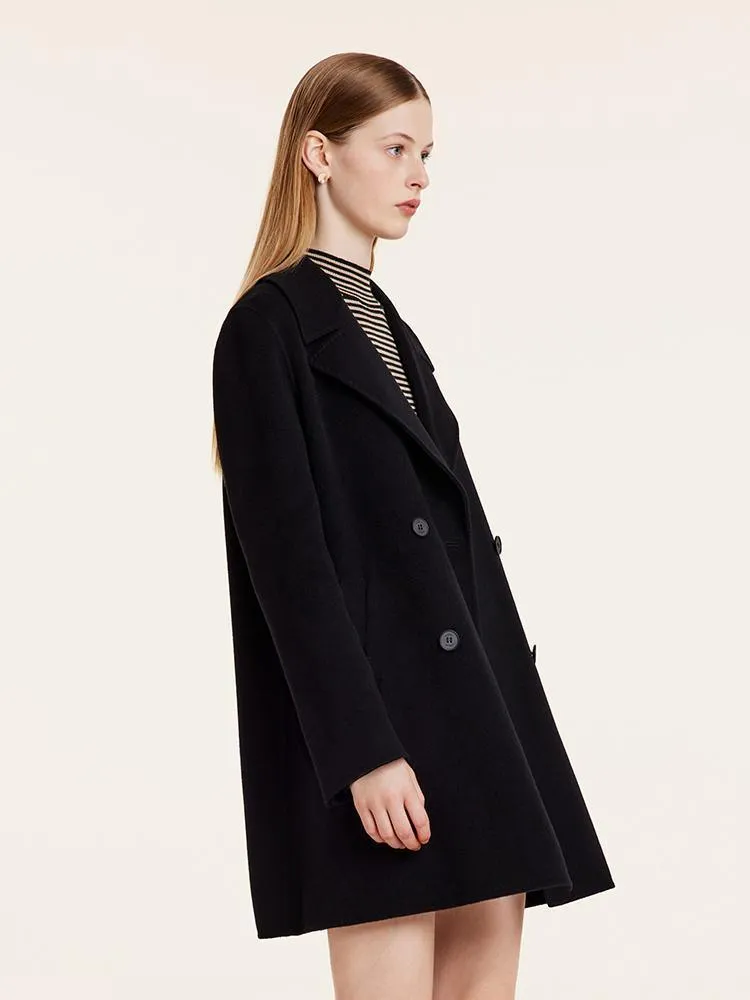 Wool And Cashmere Double-Faced Notched Lapel Coat
