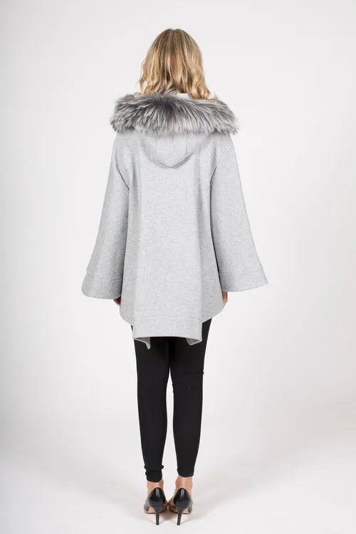 Wool Blend Short Hooded Jacket