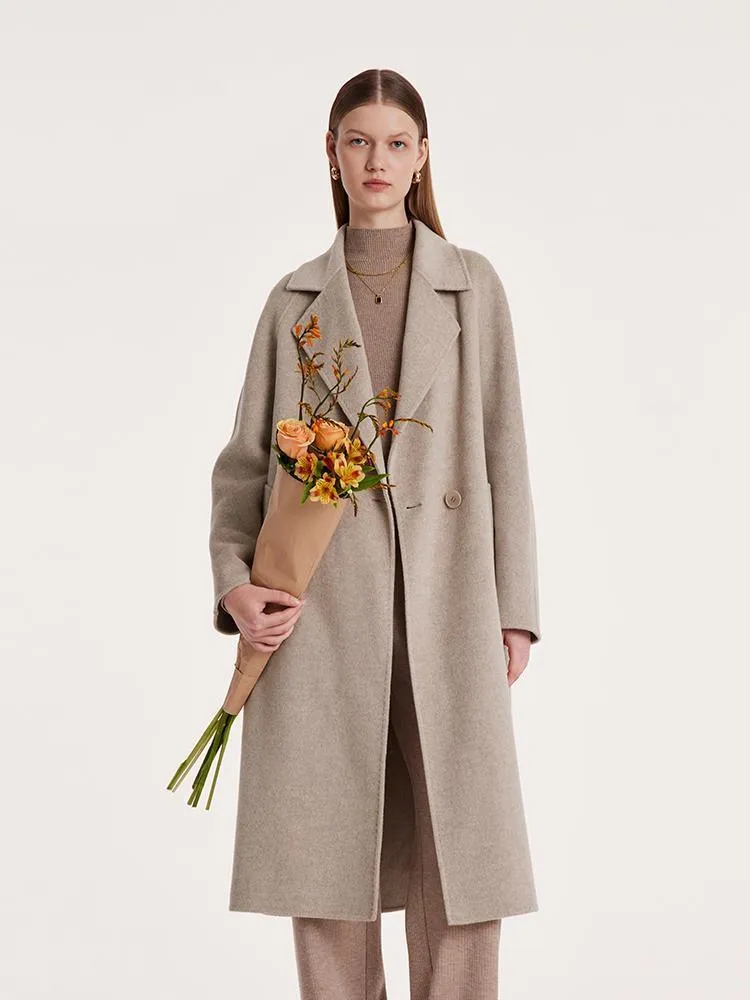 Wool Notched Lapel Double-Faced Coat