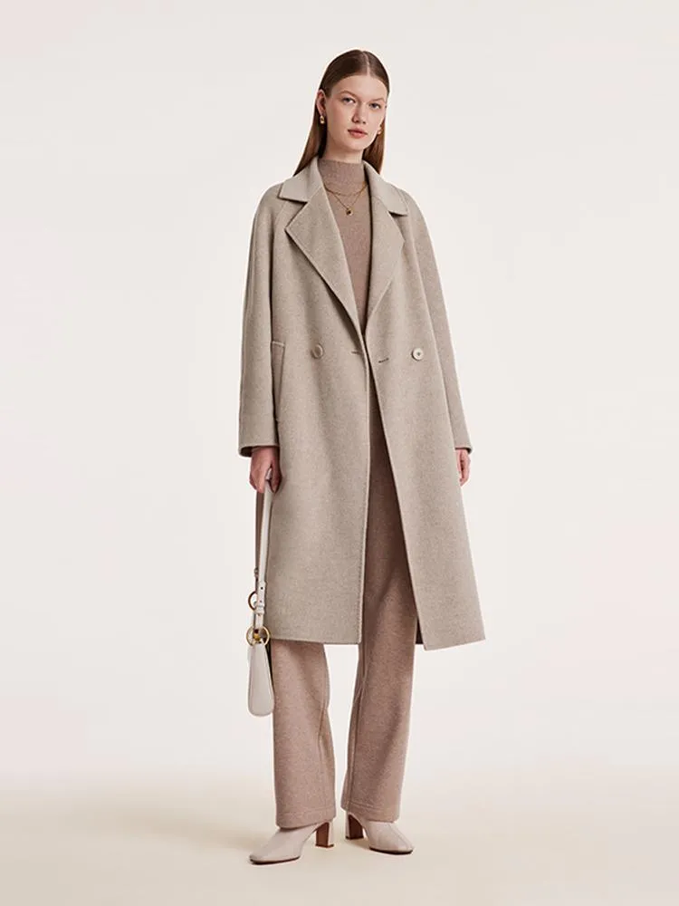 Wool Notched Lapel Double-Faced Coat
