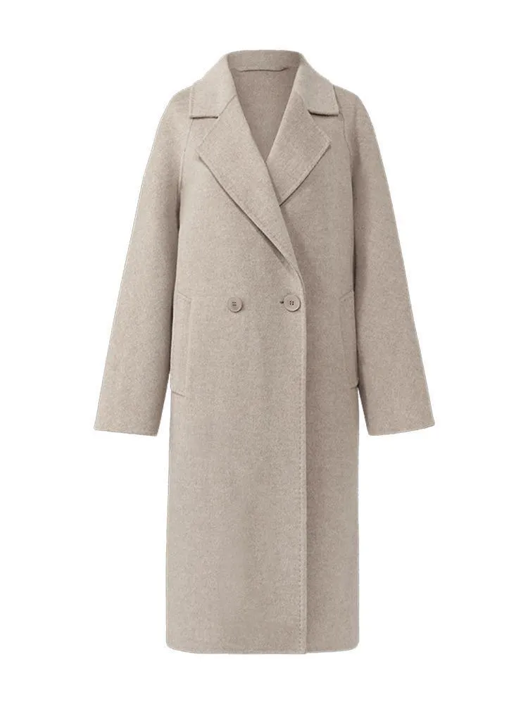 Wool Notched Lapel Double-Faced Coat