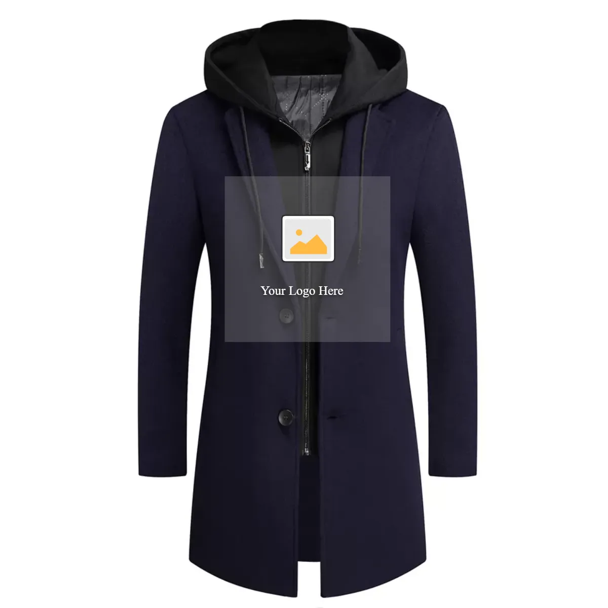 Wool Polyester Overcoat Plain Color Winter
