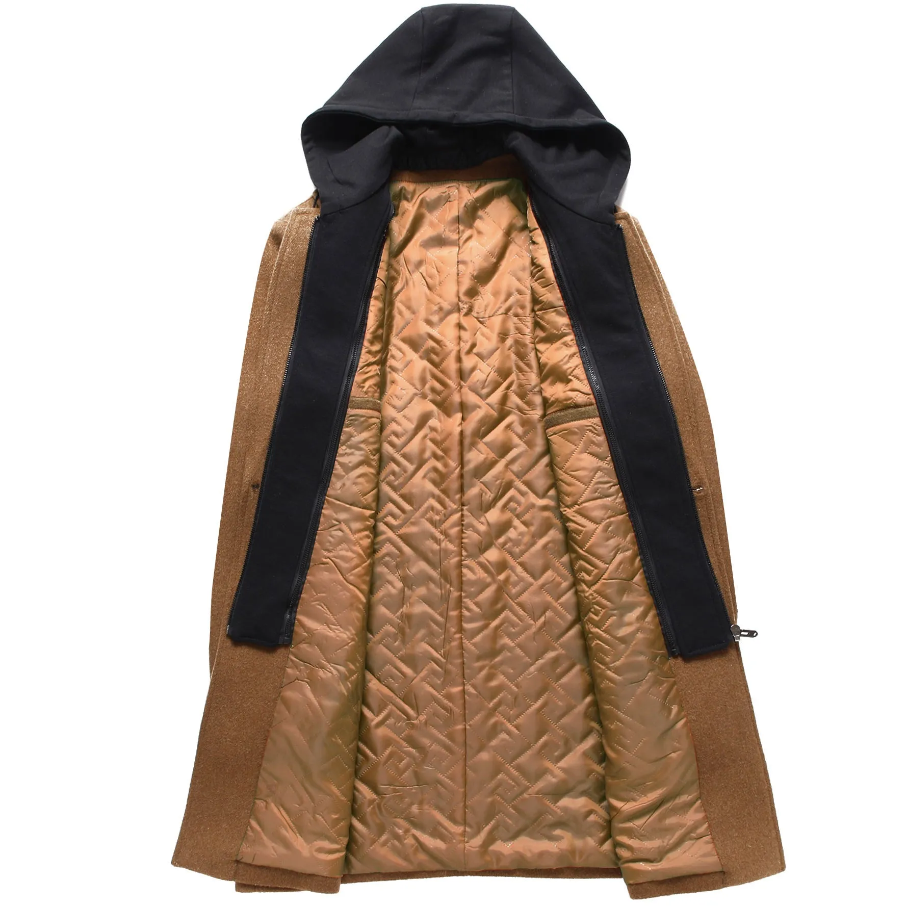 Wool Polyester Overcoat Plain Color Winter