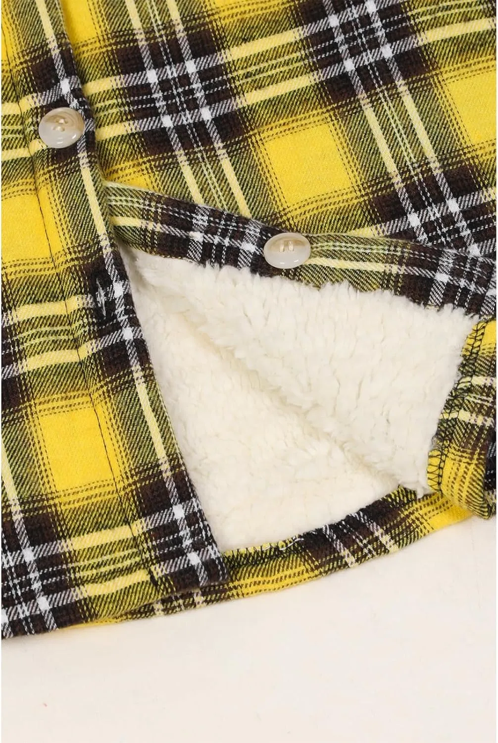 ZENTHACE Boys Sherpa Fleece Lined Flannel Plaid Button Down Shirt Jacket,Hooded Flannel Shirt with Hand Pockets