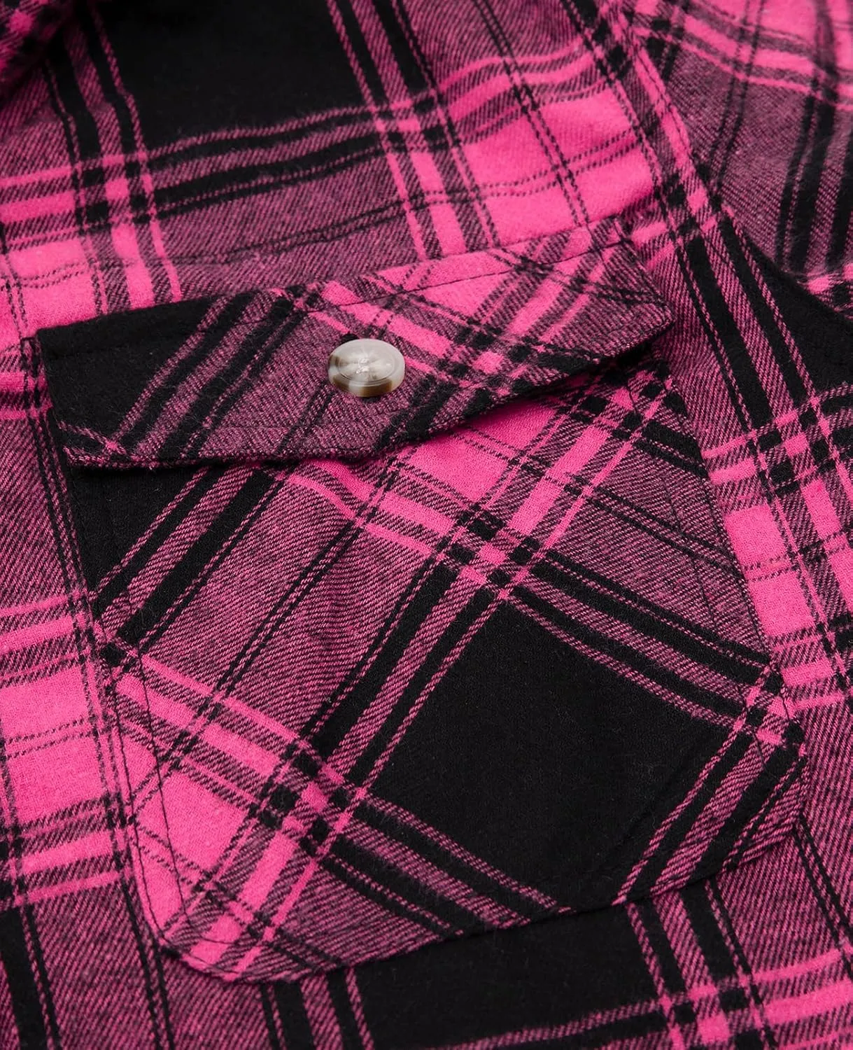 ZENTHACE Girls Hooded Plaid Flannel Shirt Jacket with Hand Pockets,Sherpa Lined Button Down Flannel Shacket Jacket