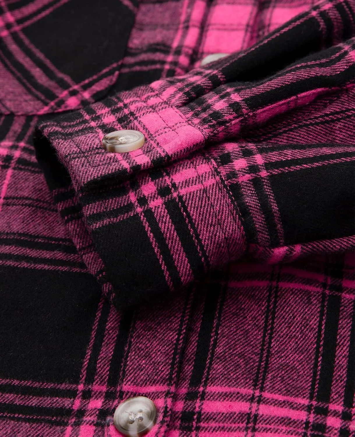 ZENTHACE Girls Hooded Plaid Flannel Shirt Jacket with Hand Pockets,Sherpa Lined Button Down Flannel Shacket Jacket