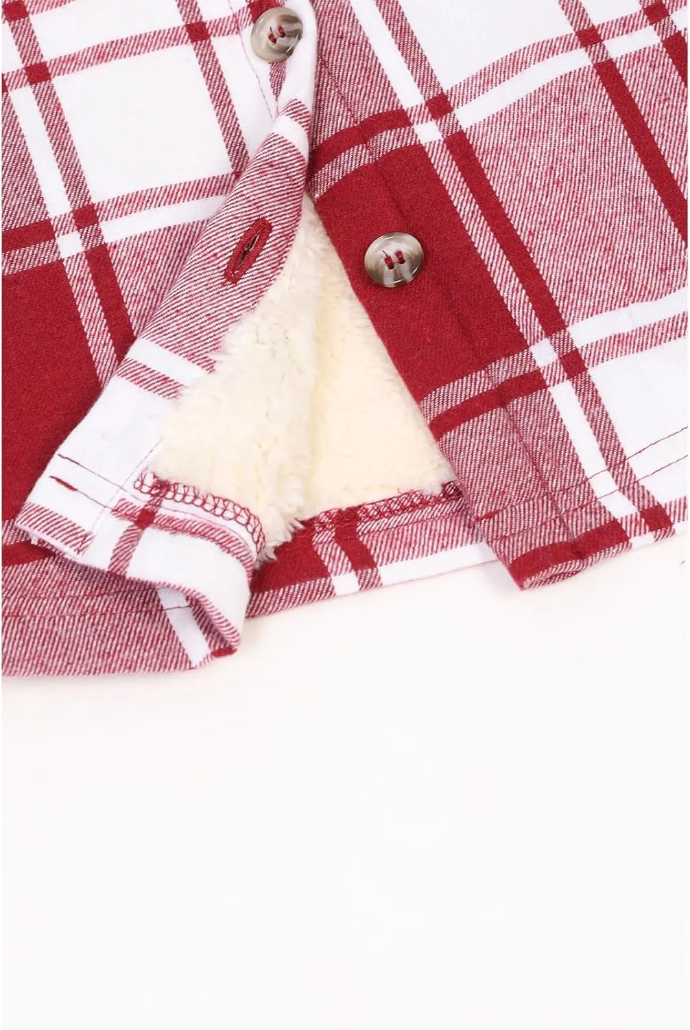 ZENTHACE Girls Hooded Plaid Flannel Shirt Jacket with Hand Pockets,Sherpa Lined Button Down Flannel Shacket Jacket