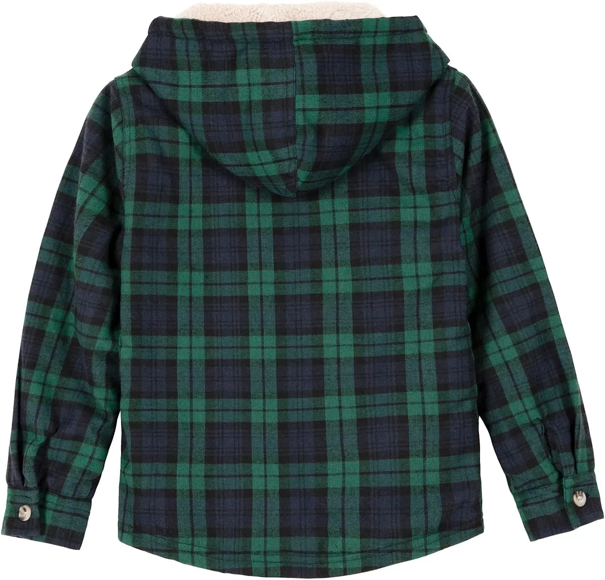 ZENTHACE Girls Hooded Plaid Flannel Shirt Jacket with Hand Pockets,Sherpa Lined Button Down Flannel Shacket Jacket